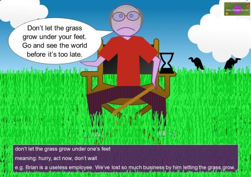 Idioms with verbs - GROW - don’t let the grass grow under one’s feet meaning