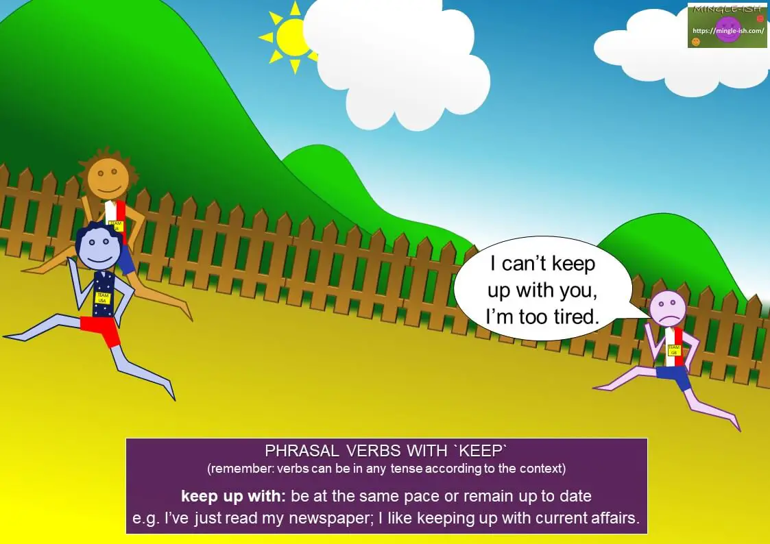 phrasal verbs with keep - keep up with - Learn real life English online