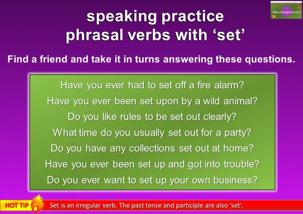 phrasal verbs with set - Mingle-ish