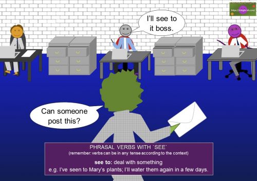 phrasal verbs with see - see to meaning