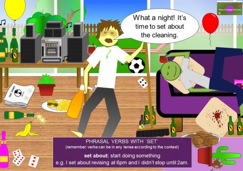 phrasal verbs with set - set about