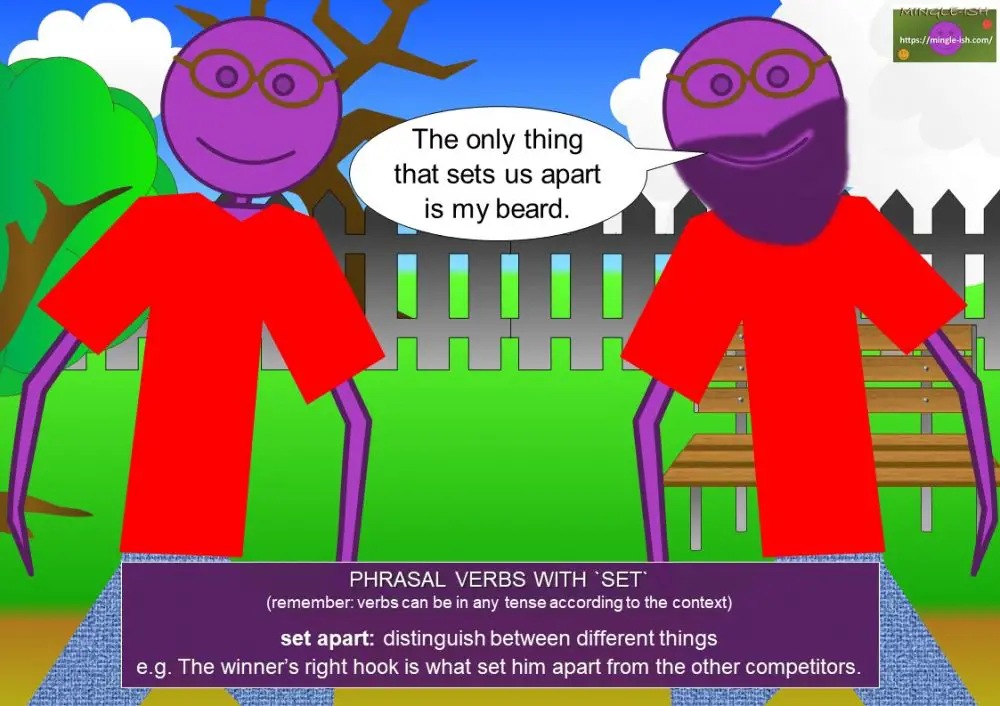 phrasal verbs with set Mingleish