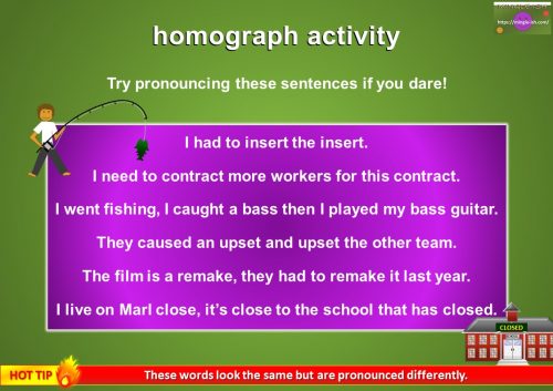 homographs pronunciation activity