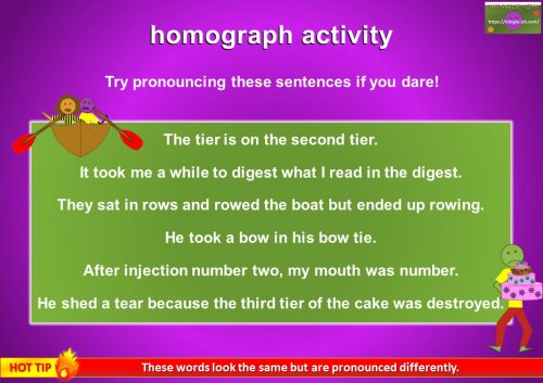homographs pronunciation activity