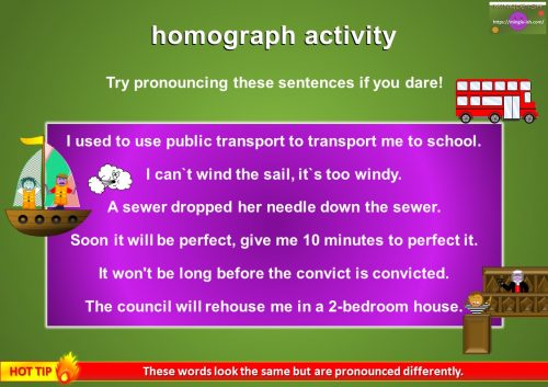 homographs pronunciation exercises