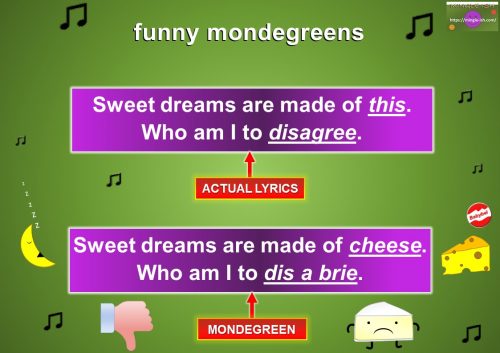 misheard song lyrics - sweet dreams are made of cheese