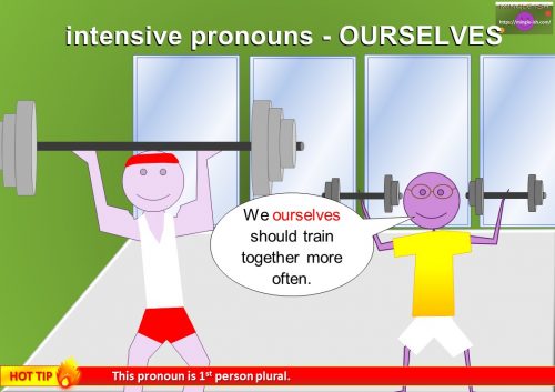 intensive pronouns example - ourselves (1st person plural)