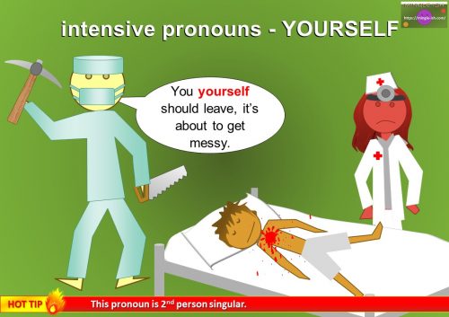 intensive pronoun example - yourself (2nd person singular)