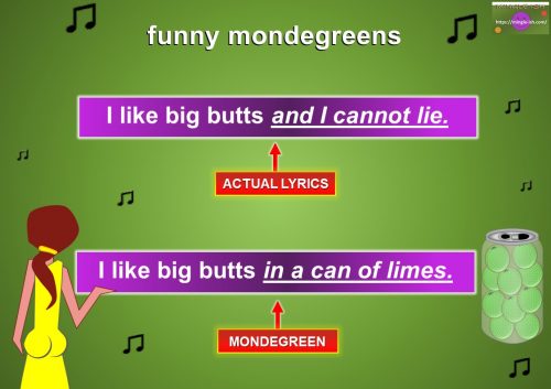 misheard song lyrics - I like big butts in a can of limes