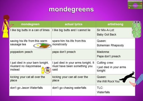 mondegreens - misheard song lyrics10
