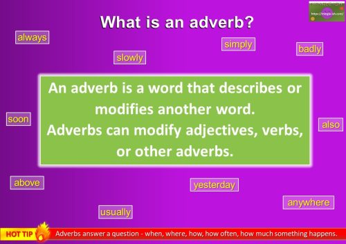 what is an adverb - adverb meaning and definition
