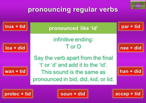 ed pronunciation rule for regular verbs - infinitive ending in t or d