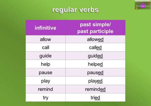 regular verbs