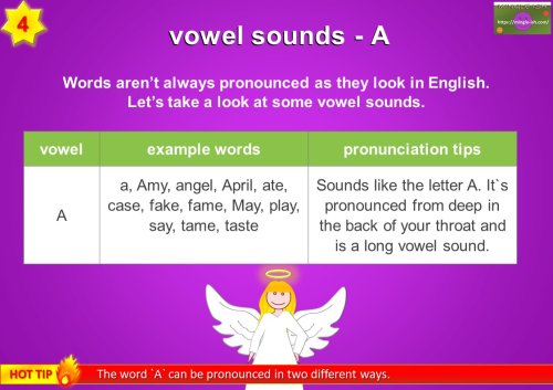 vowel sounds - A (long vowel sound)
