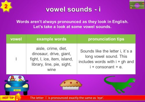 vowel sounds - I (long vowel sound)