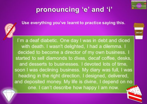pronouncing ‘e’ and ‘i’ - speaking practice