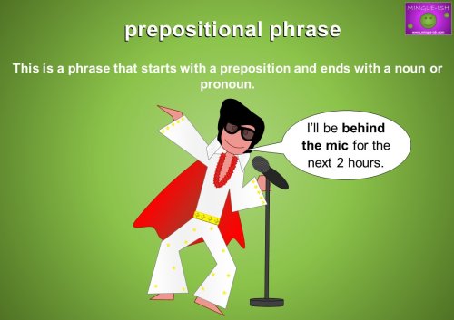 prepositional phrase examples - behind