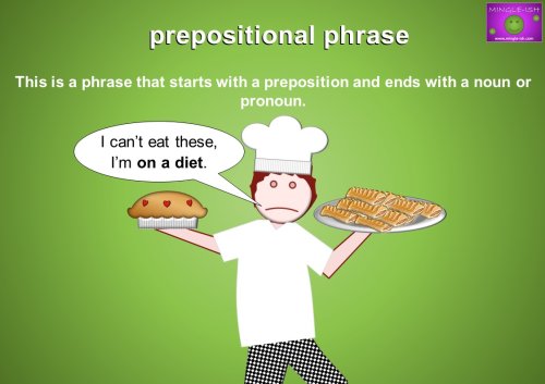prepositional phrase examples - on