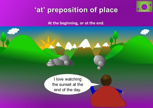at preposition of place example