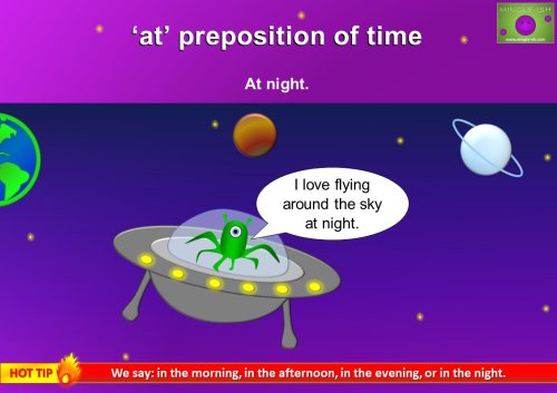 at preposition of time example