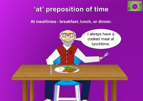 at preposition of time example