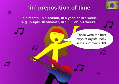 in preposition of time example