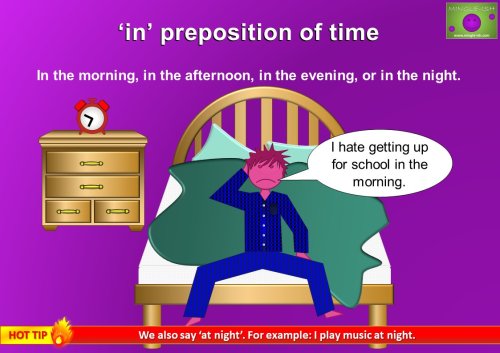 in preposition of time example