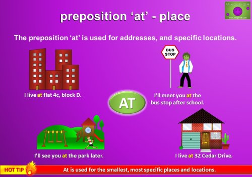 preposition of place at