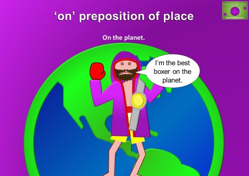 on preposition of place example