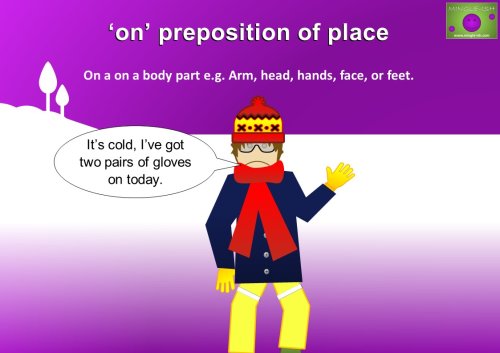 on preposition of place example