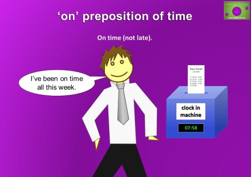 on preposition of time example