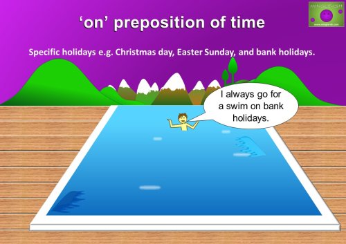 on preposition of time example