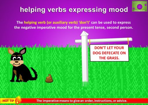 helping verb don't expressing imperative mood