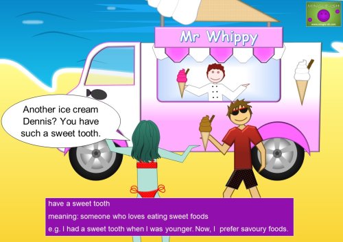 sweet and dessert idioms - have a sweet tooth meaning