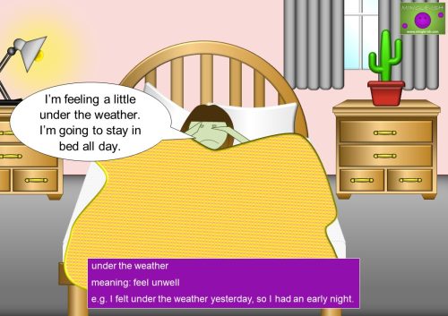 prepositional phrases - UNDER - under the weather