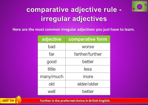 comparative adjective rule - irregular