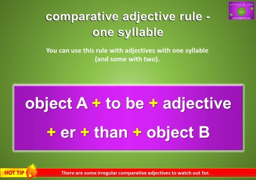comparative adjective rule - one syllable