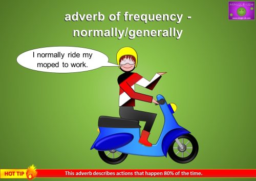 adverb of frequency example - normally or generally