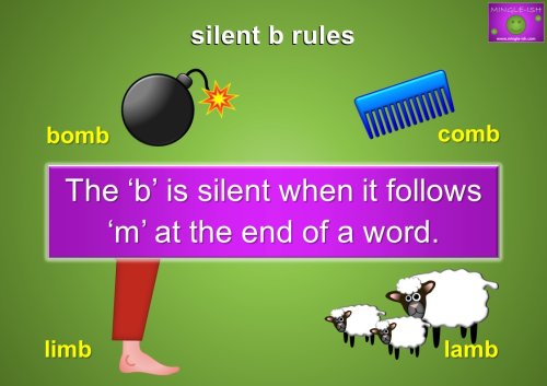 the ‘b’ is silent when it follows ‘m’ at the end of a word
