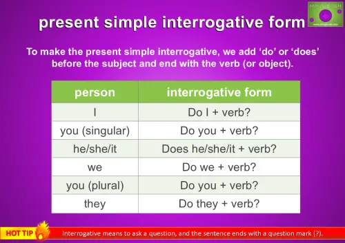 present simple interrogative sentences