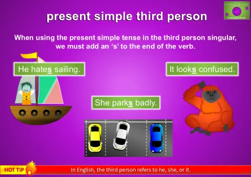 present simple third person singular