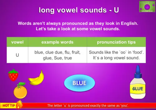 vowel sounds - U (long vowel sound)