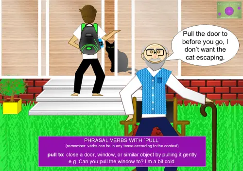 'Pull to' phrasal verb meaning and examples