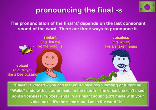 pronouncing the final -s