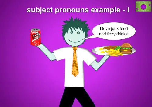 subject pronoun example with I