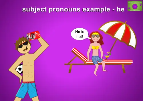 subject pronoun example with he
