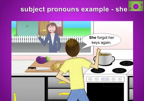 subject pronoun example with she