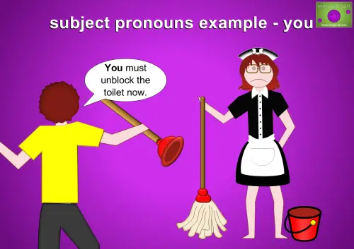 subject pronoun example with I
