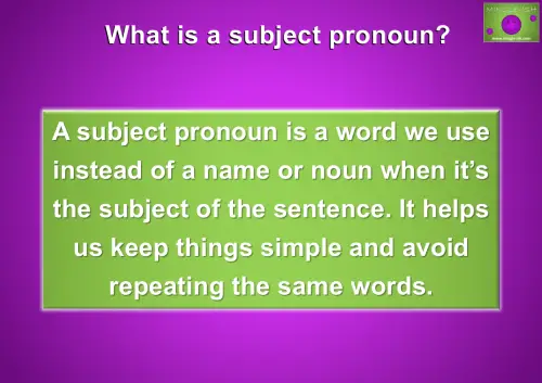 what is a subject pronoun