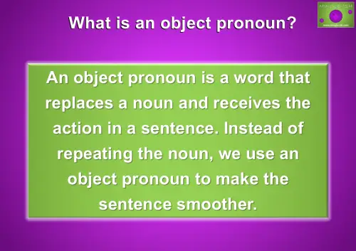 what is an object pronoun definition for ESL and EFL learners in English grammar